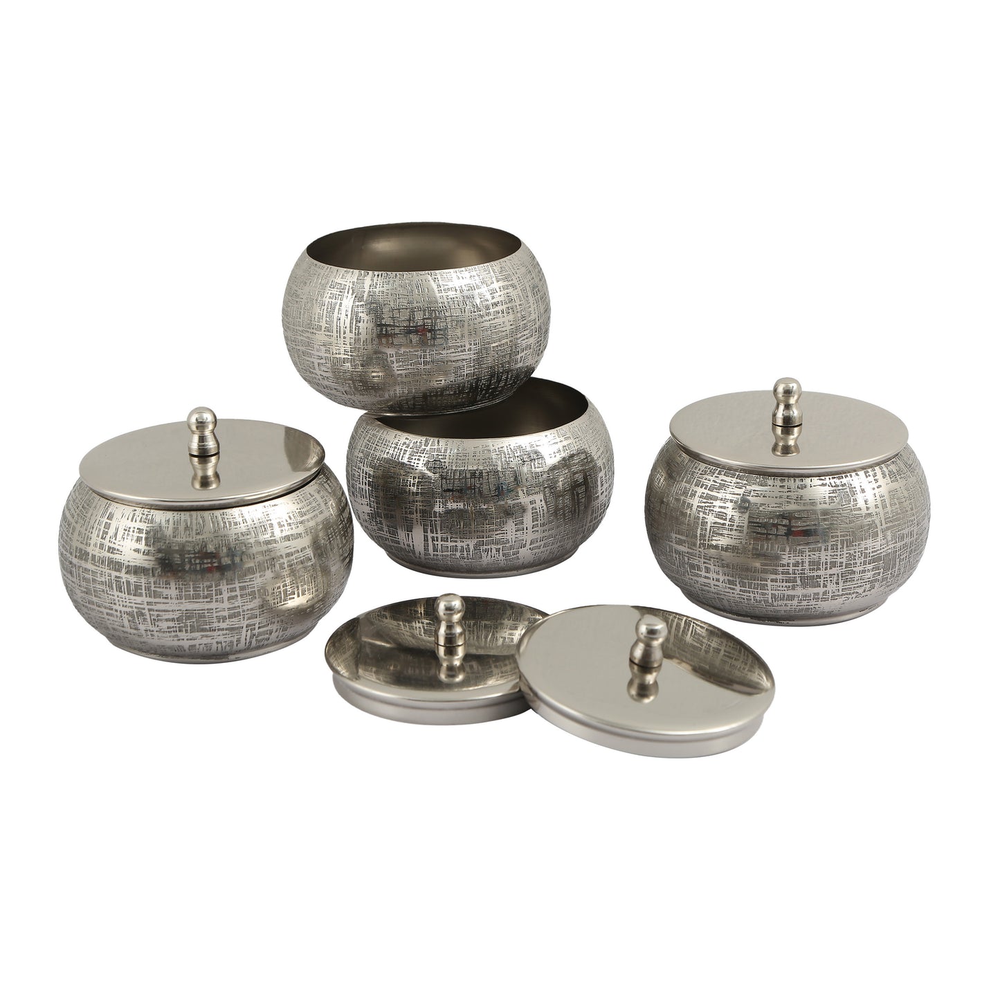 Sliver Hand Made Cannister Set Of 4