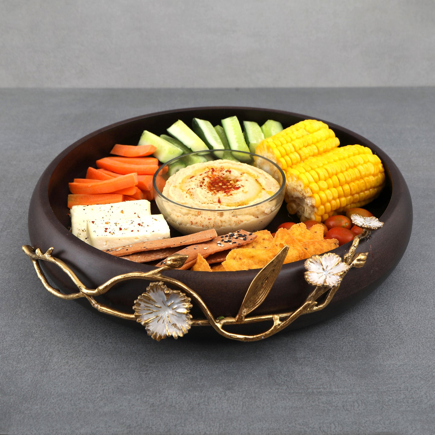 Dianthurus Wooden Hand Made Chip Dip Serveware Bowl