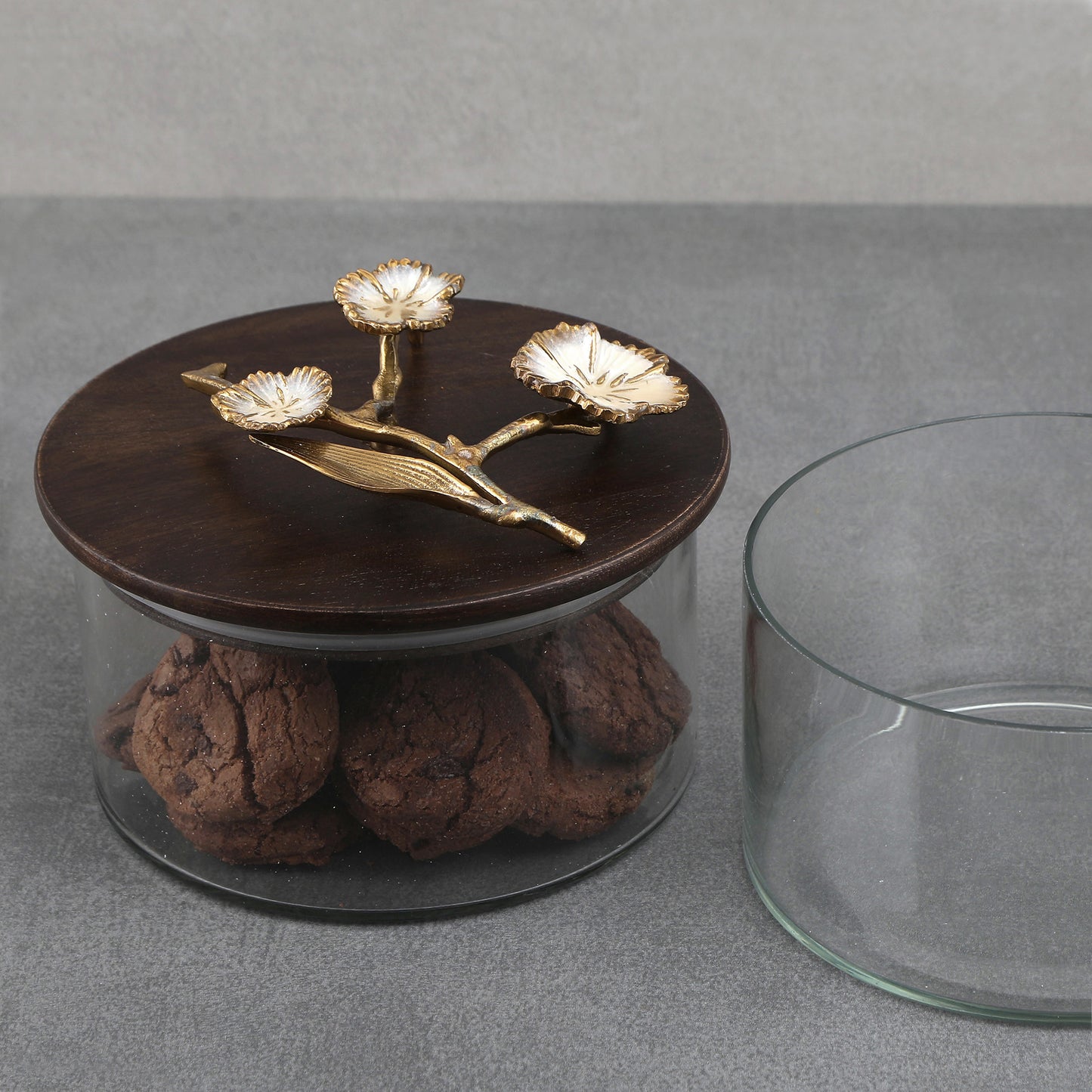 Wooden Glass Hand Made Cannister