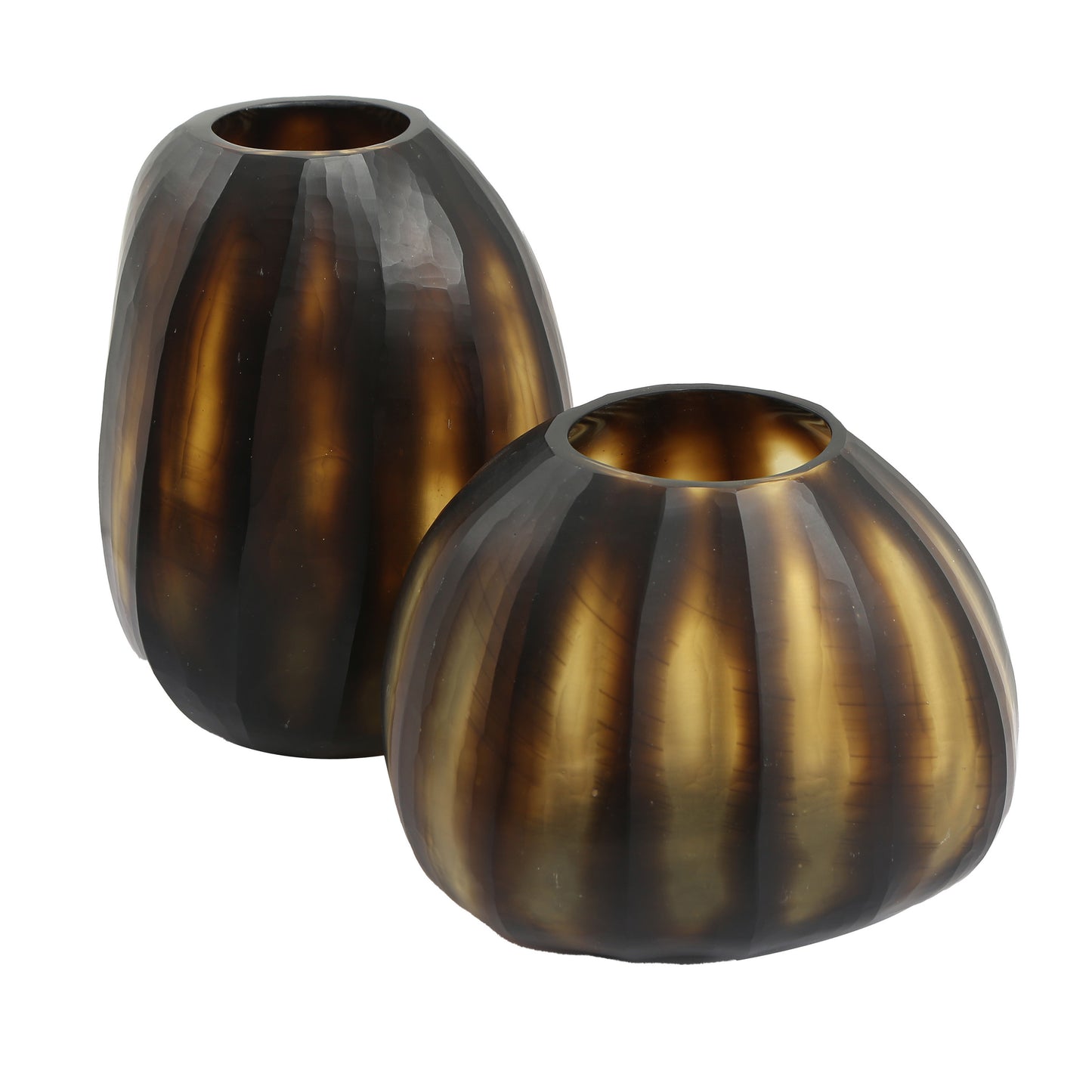 Hand Cut Glass Vase Set