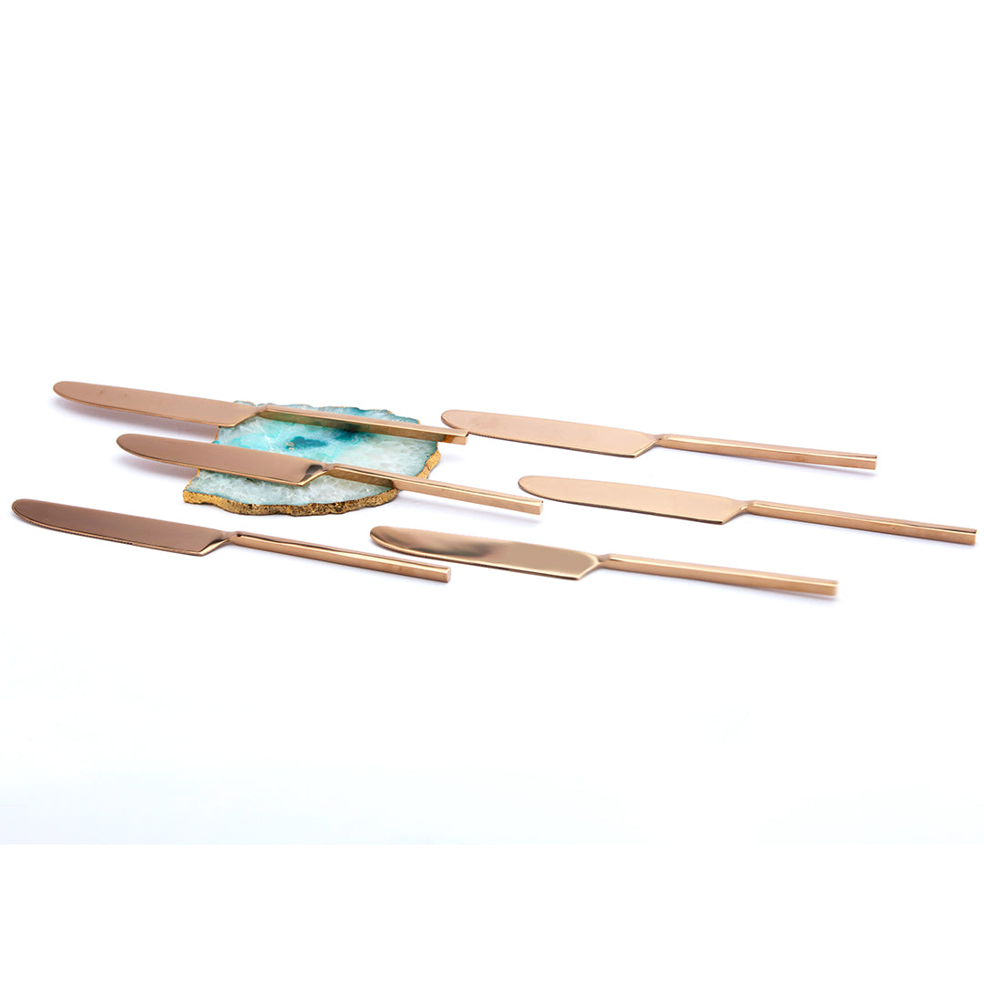 Aura Rose Gold Dinner Knife (Set of 6)