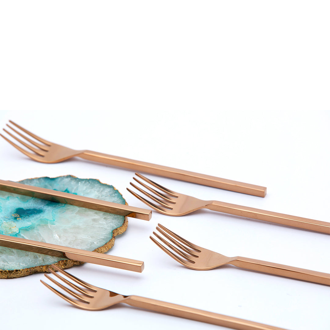Aura Rose Gold Dinner Fork Set of 6