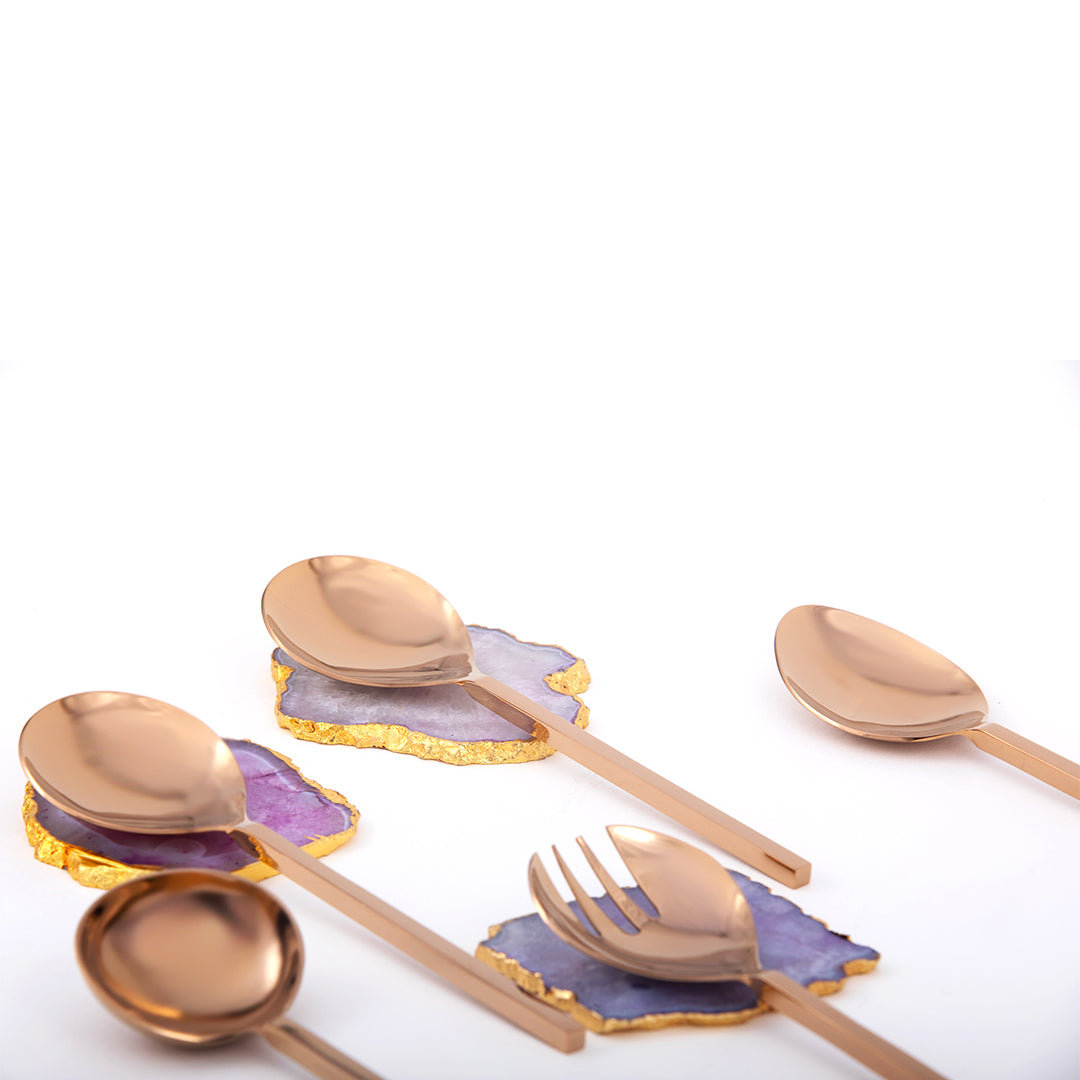 Aura Rose Gold server set of 5