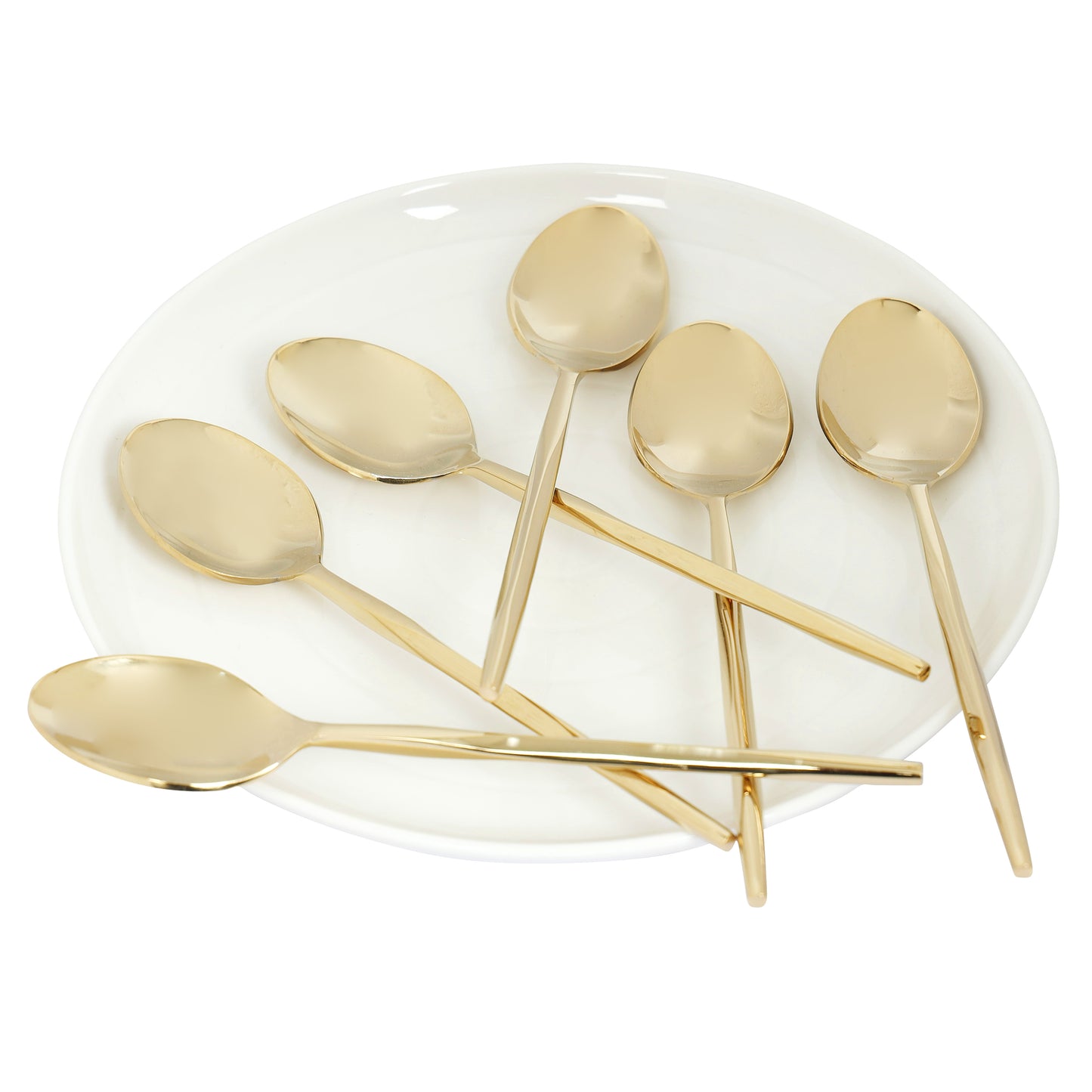 Diamond cut gold dinner spoon-set of 6