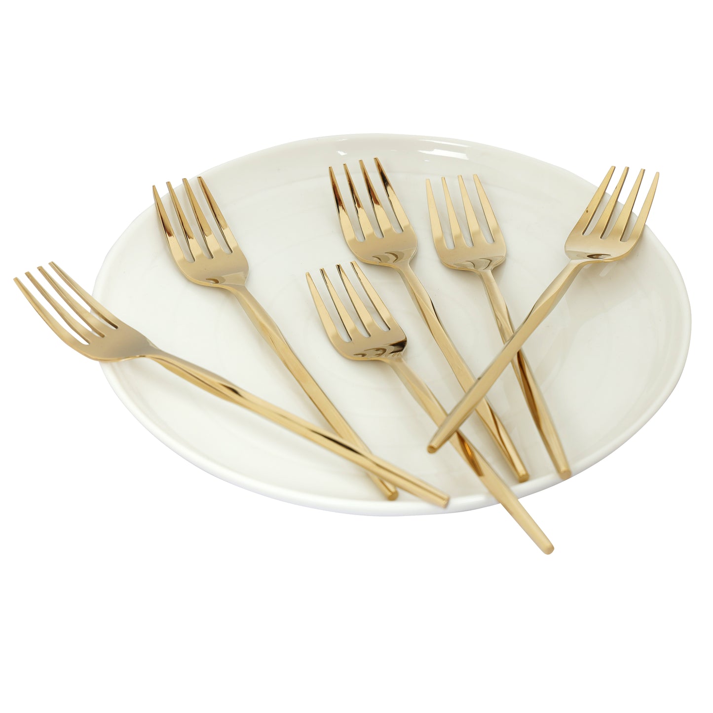 Diamond cut gold dinner fork-set of 6