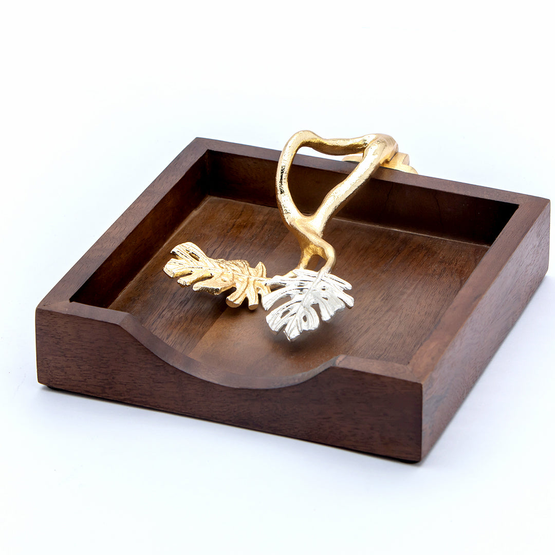 Monstara Brown wooden tissue holder