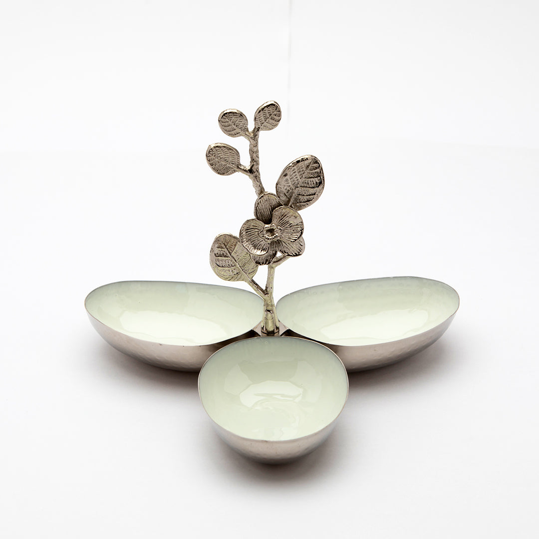 Shesham 3 dip / Nut bowl platter