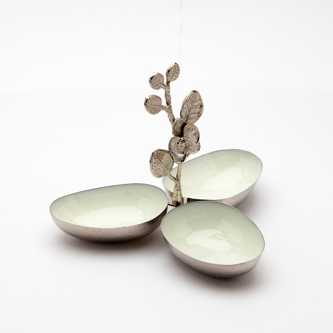 Shesham 3 dip / Nut bowl platter