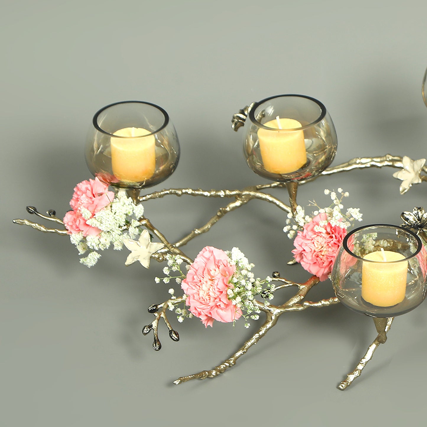 Table Top Branch Hand Made Glass Candle Holders