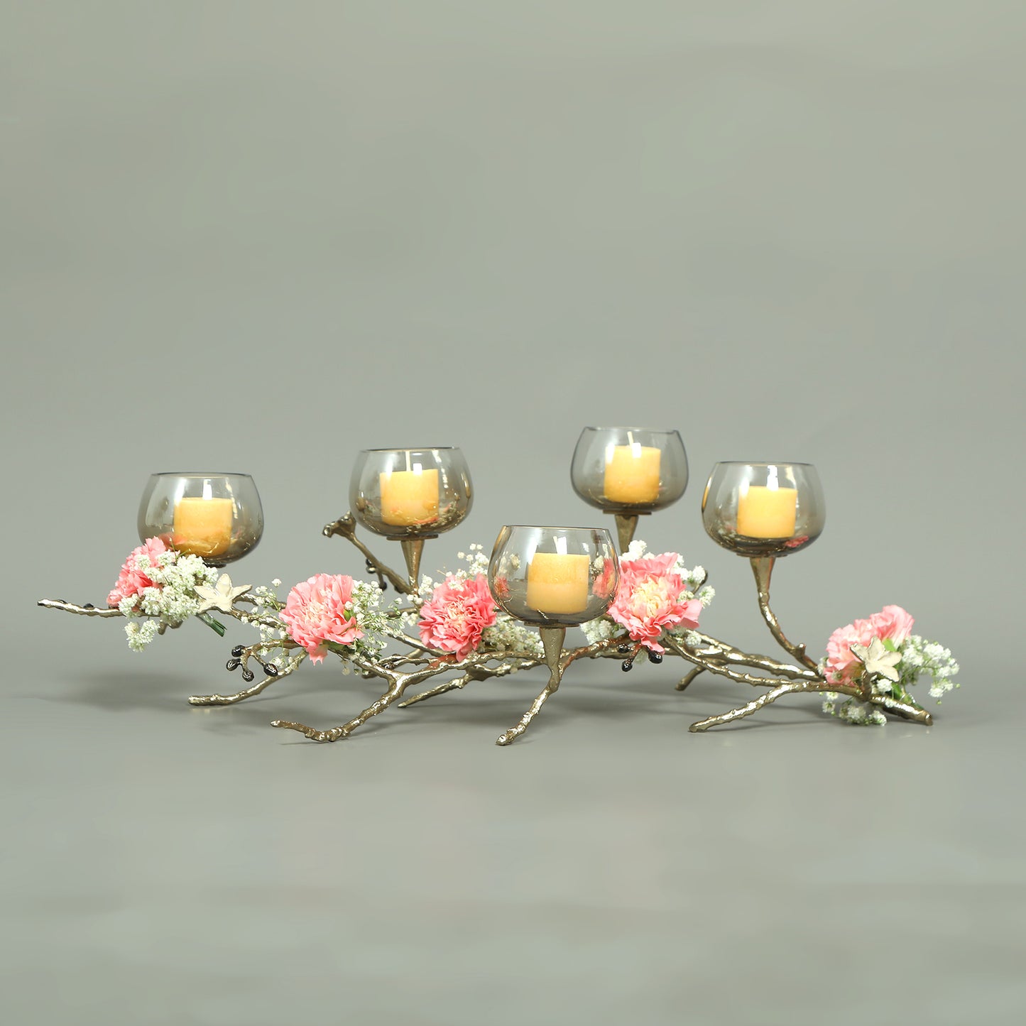 Table Top Branch Hand Made Glass Candle Holders