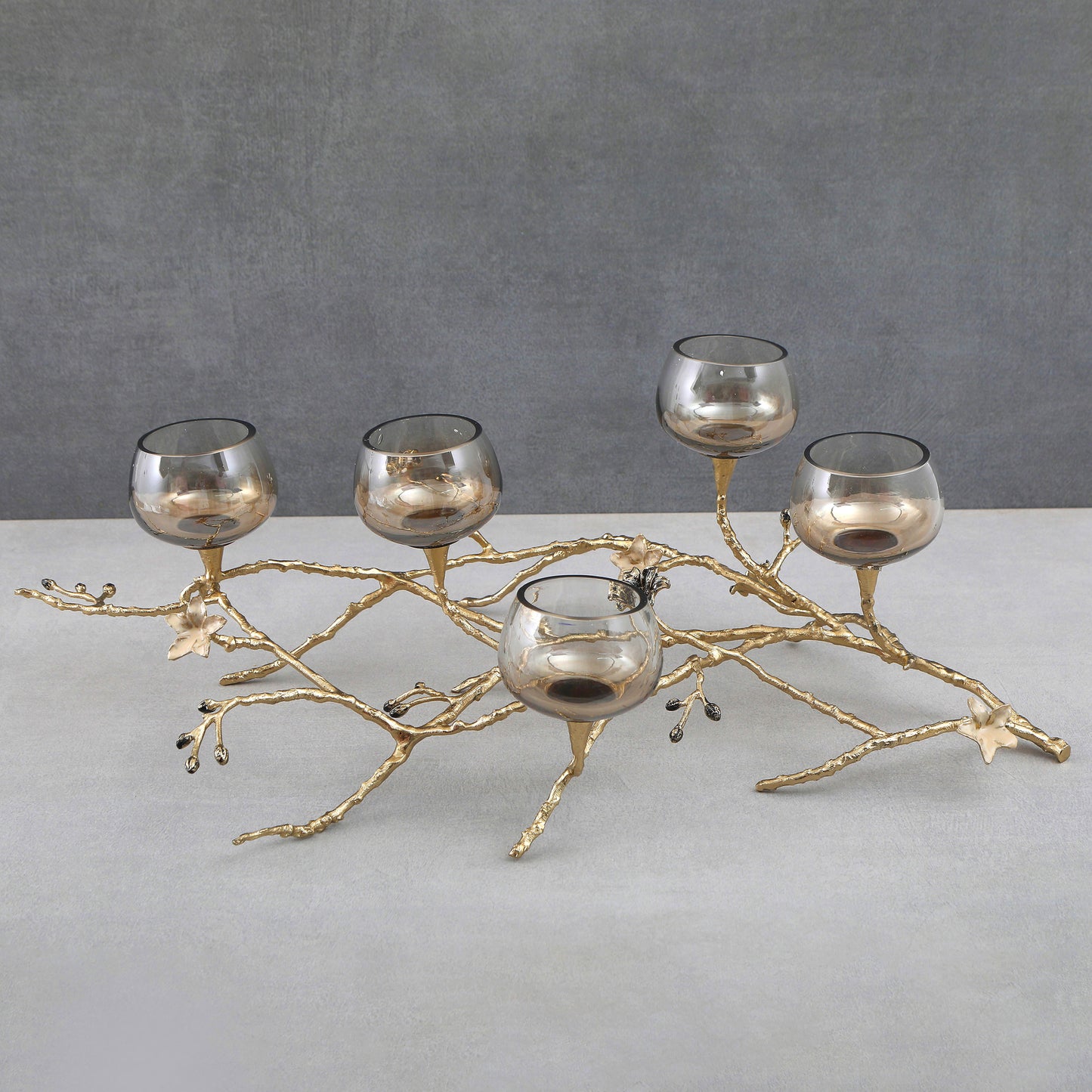 Table Top Branch Hand Made Glass Candle Holders