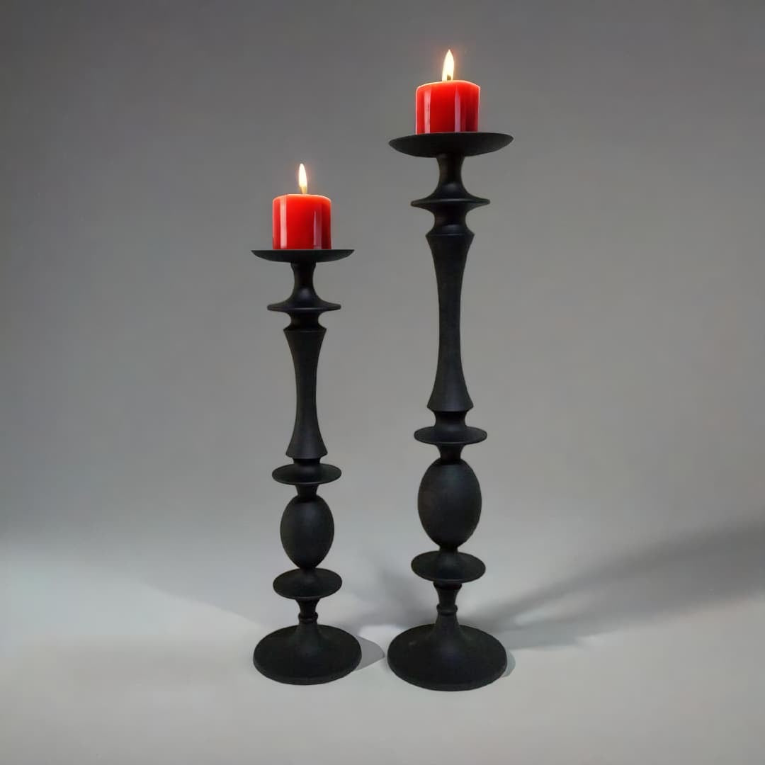 Black Candle Holder Set of 2