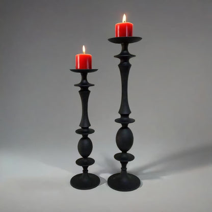 Black Candle Holder Set of 2