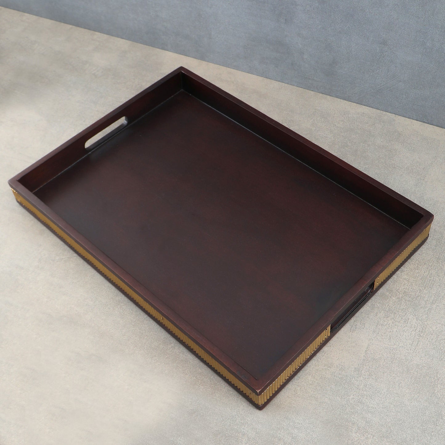 Brass Strip Hand Made Small Wooden Tray