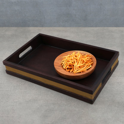 Brass Strip Hand Made Small Wooden Tray