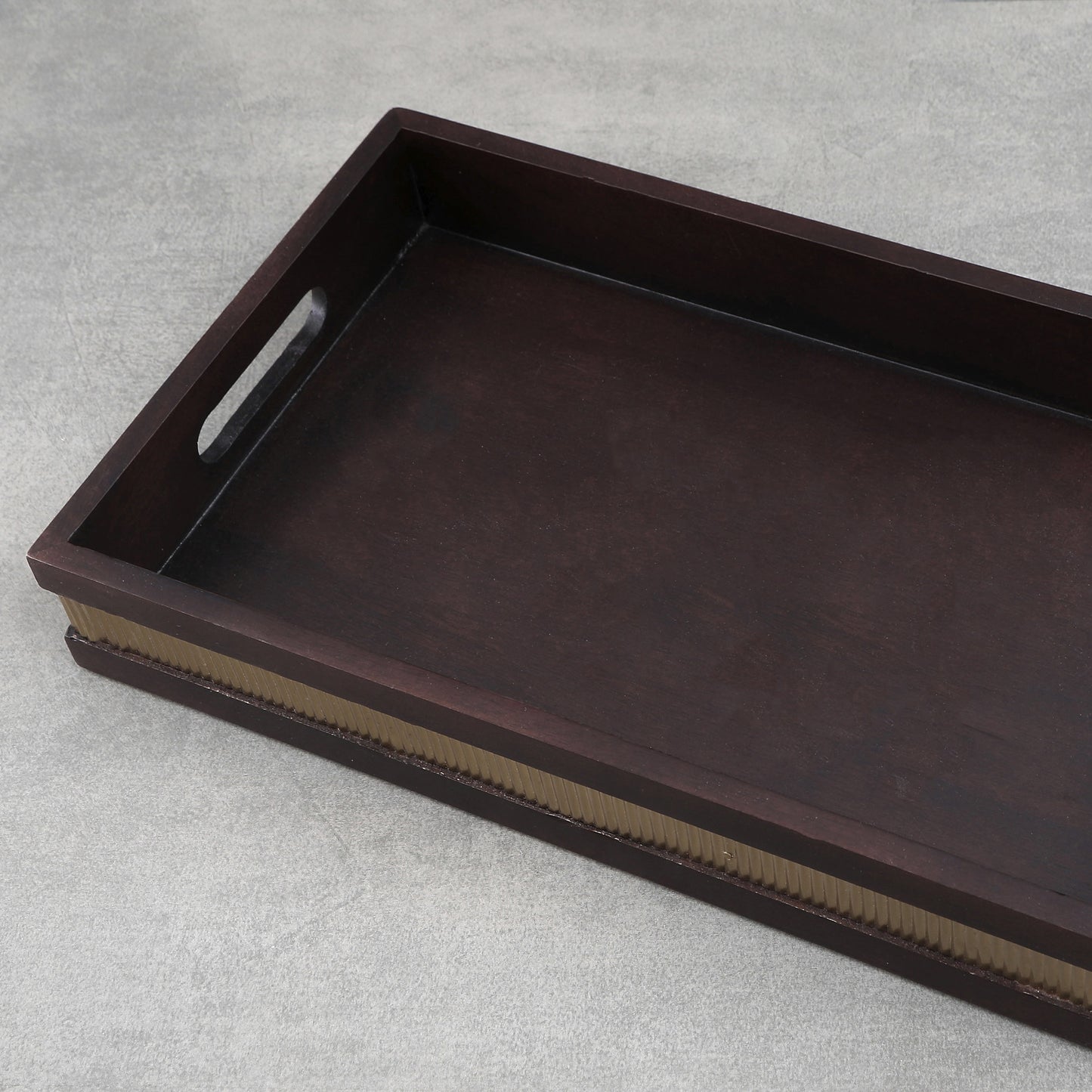 Brass Strip Hand Made Small Wooden Tray