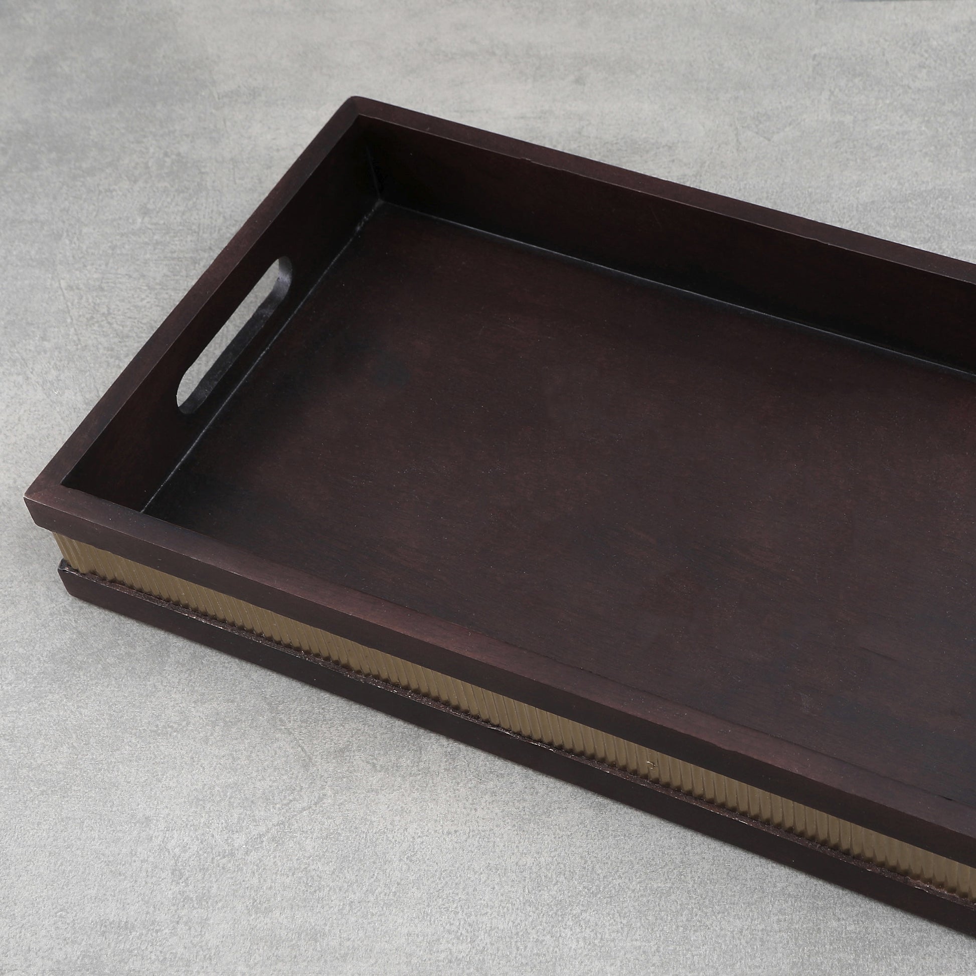Brass Strip Hand Made Small Wooden Tray