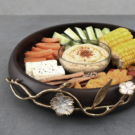  Dianthurus Wooden Hand Made Chip Dip Serveware Bowl