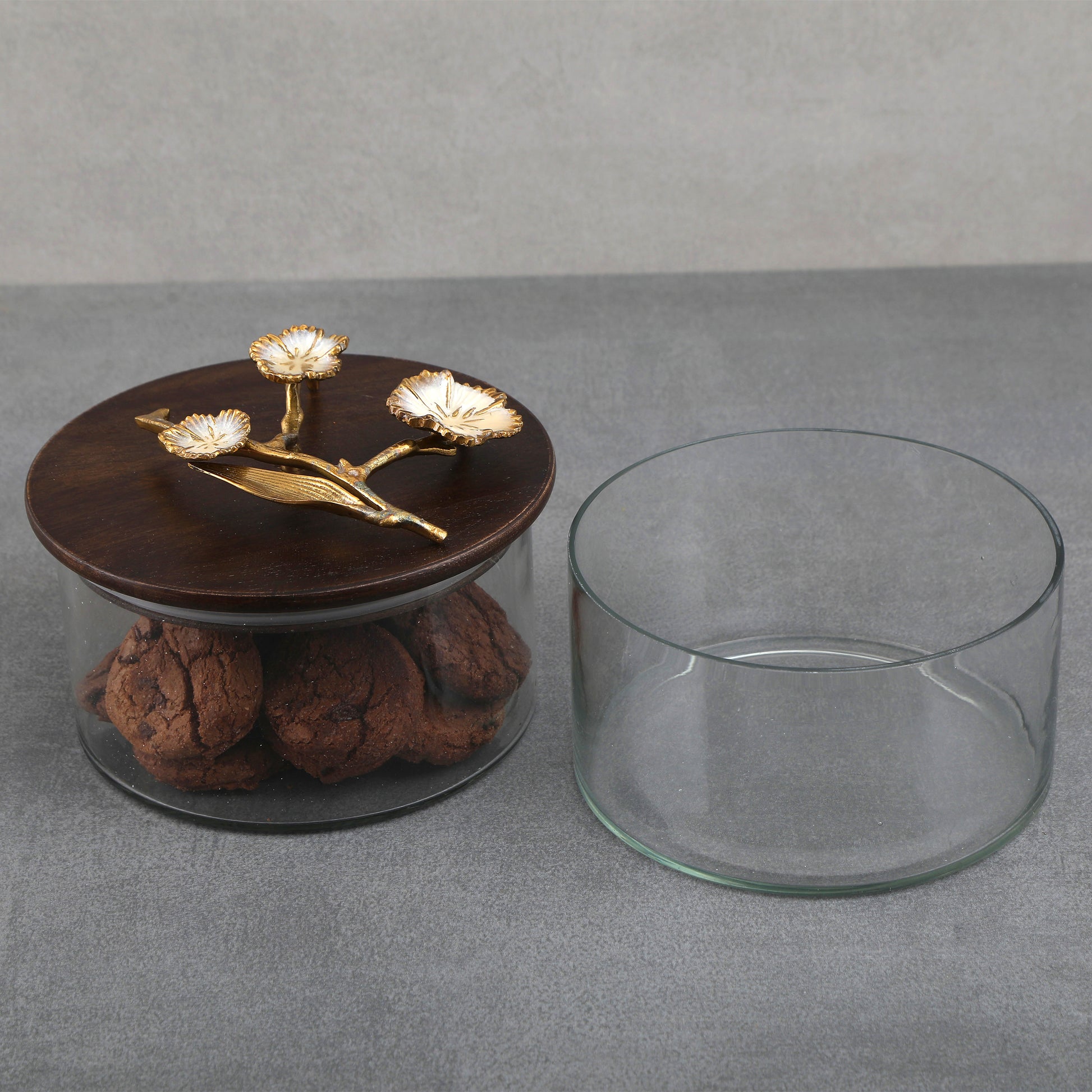 Wooden Glass Hand Made Cannister