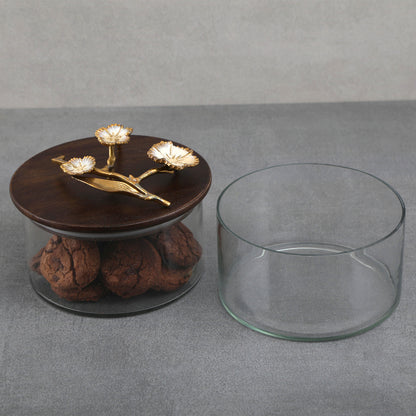Wooden Glass Hand Made Cannister