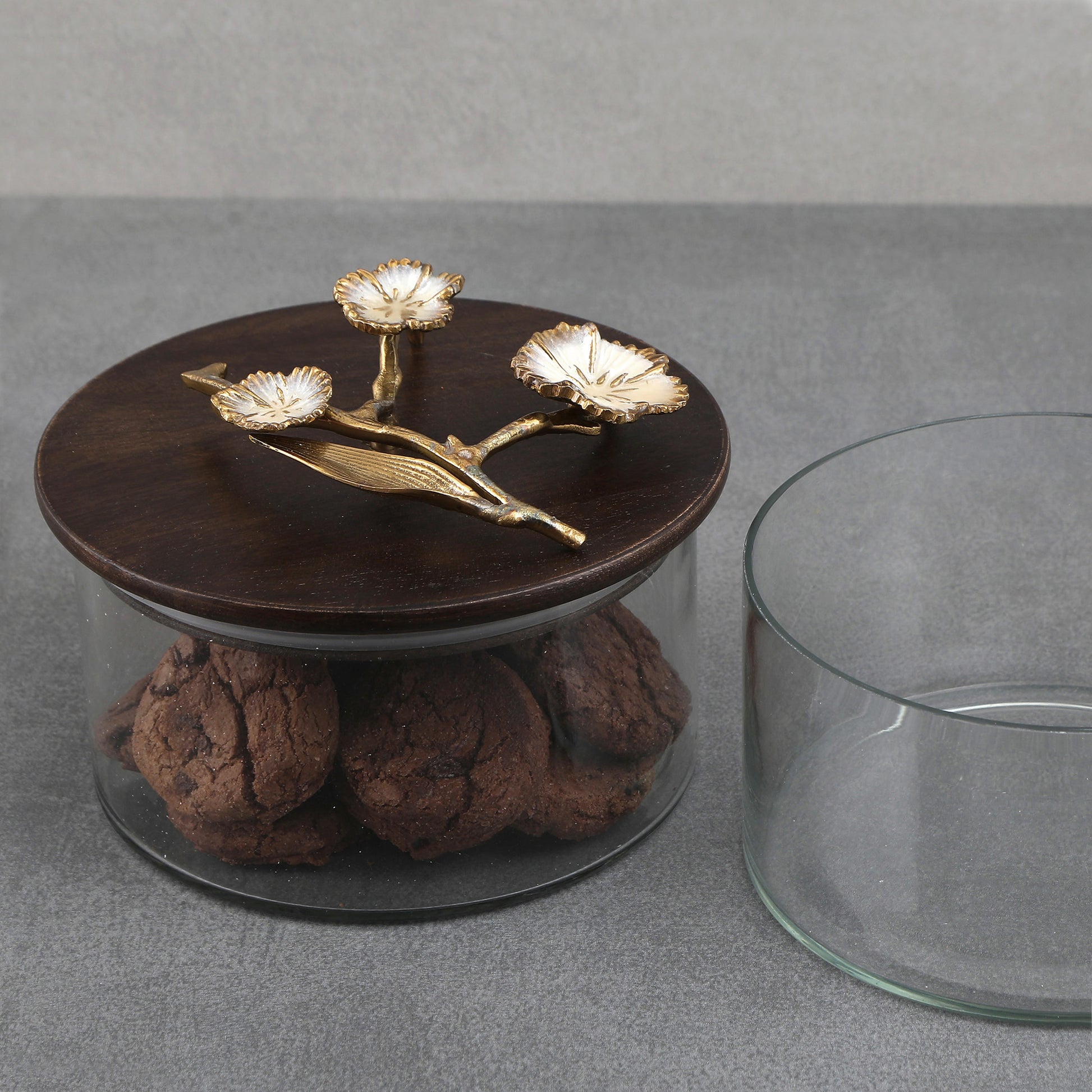 Wooden Glass Hand Made Cannister