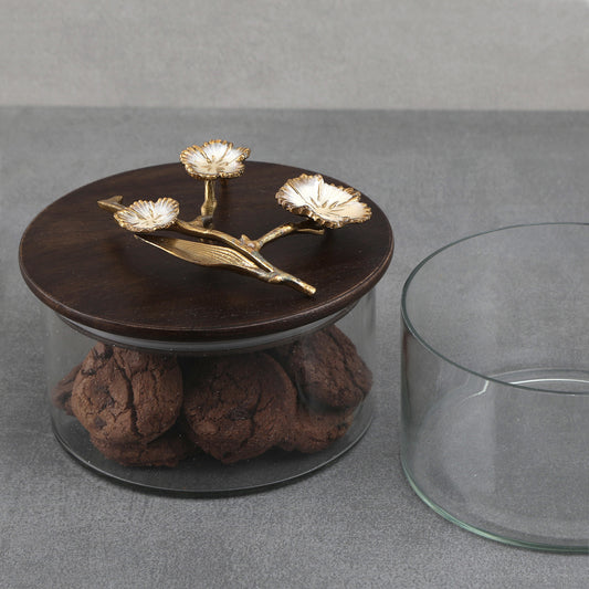 Wooden Glass Hand Made Cannister