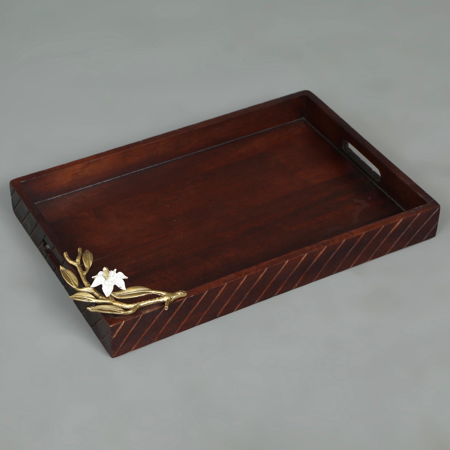  Lilly Brown Hand Made Small Wooden Tray