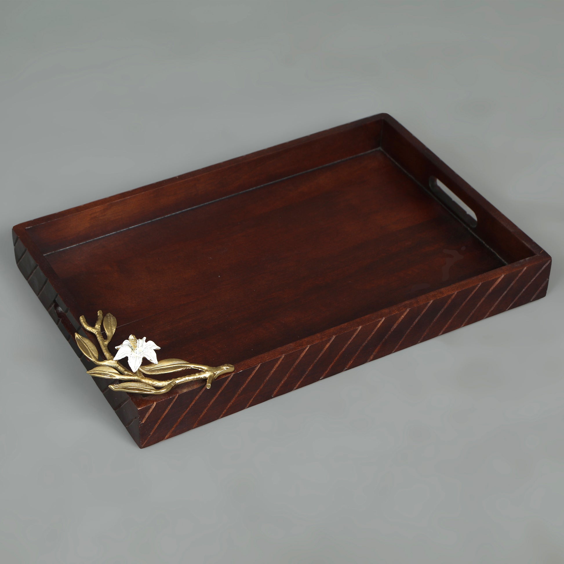  Lilly Brown Hand Made Small Wooden Tray