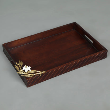  Lilly Brown Hand Made Small Wooden Tray