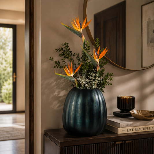 Hand Cut Glass Vase -L