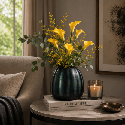 Hand Cut Glass Vase -M