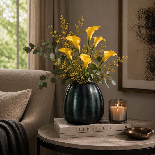 Hand Cut Glass Vase -M