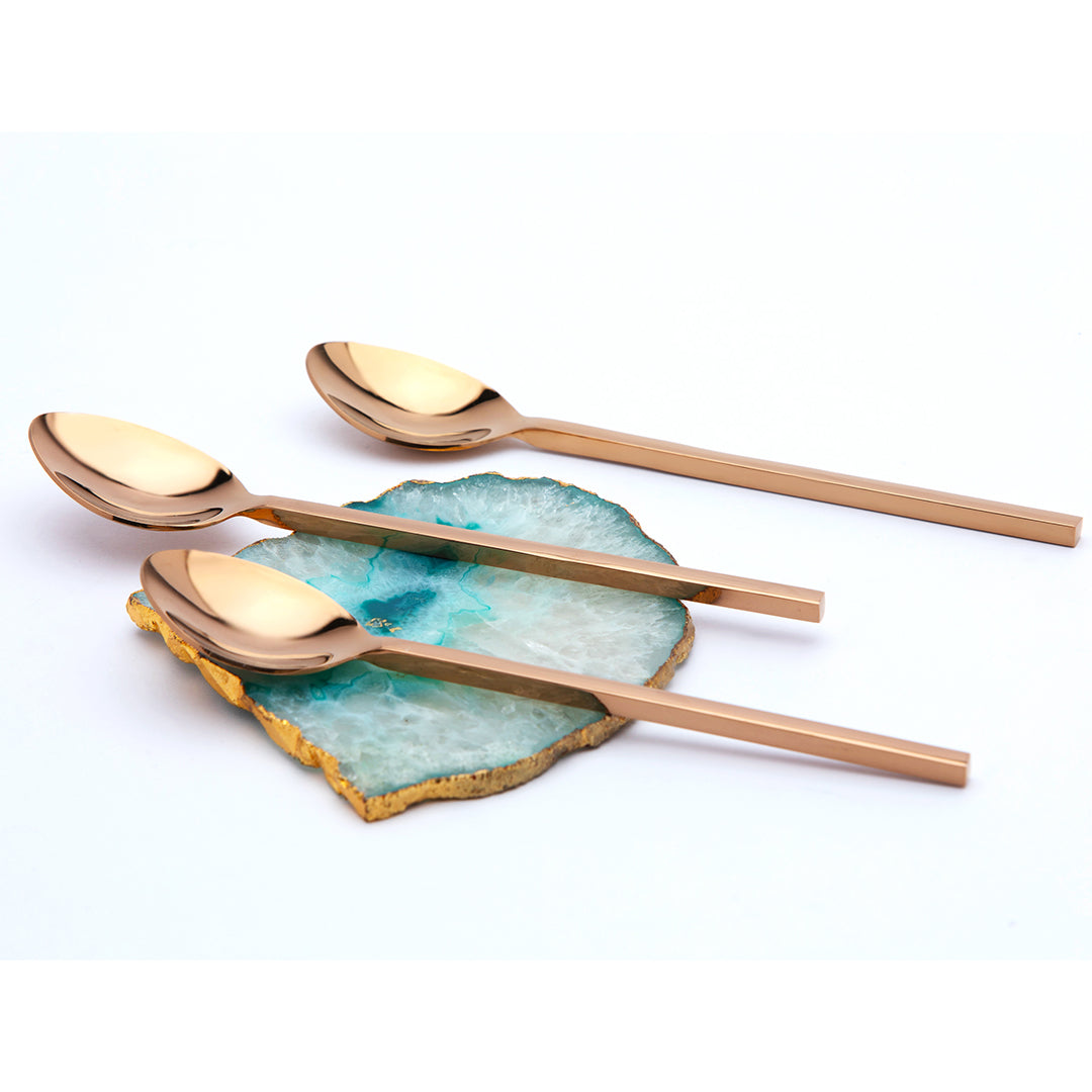 Aura Rose Gold Dessert Spoon (Set of 6)