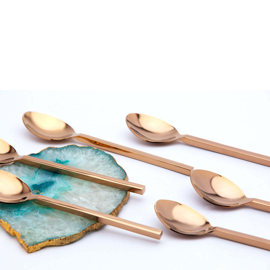 Aura Rose Gold Dinner Spoon Set of 6