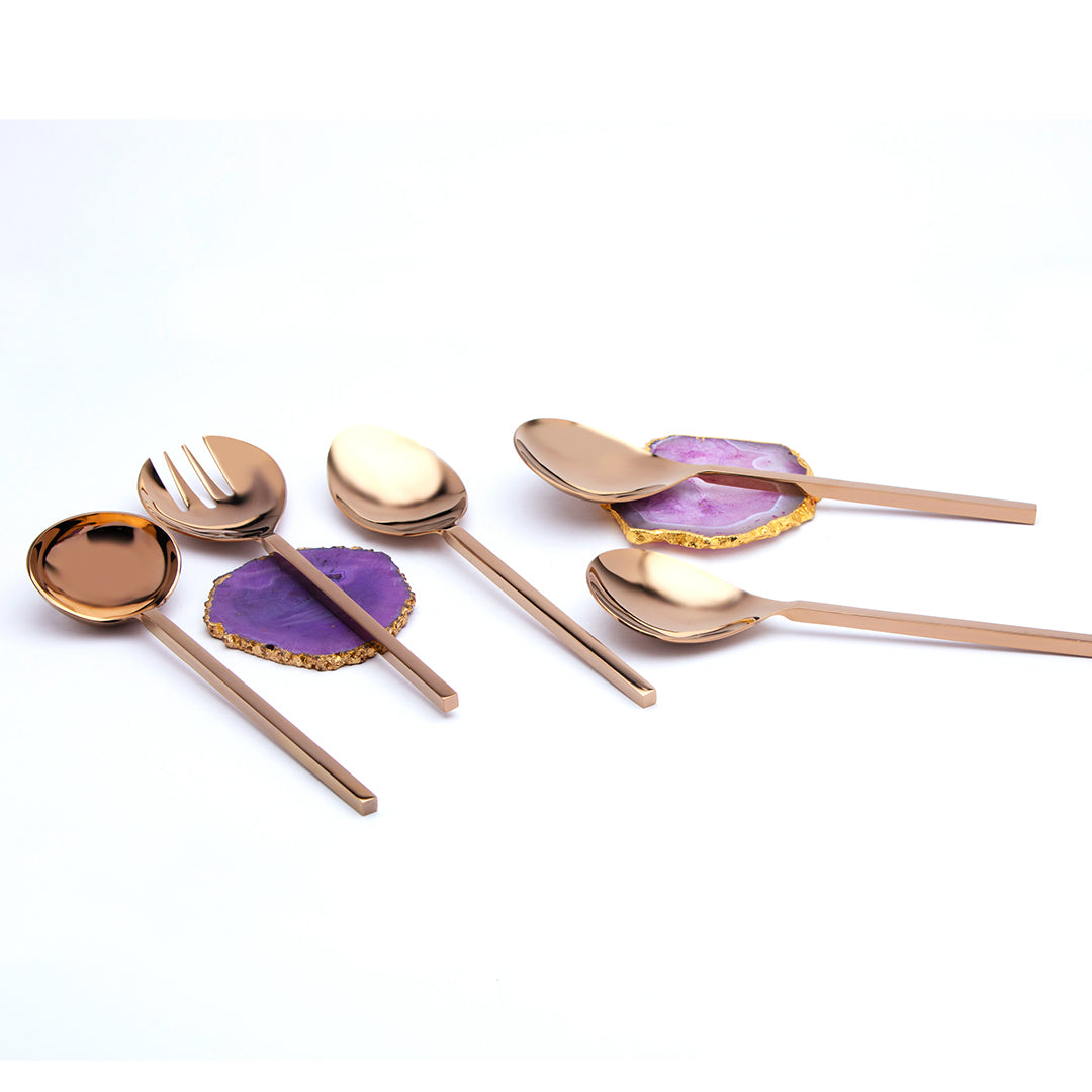 Aura Rose Gold server set of 5
