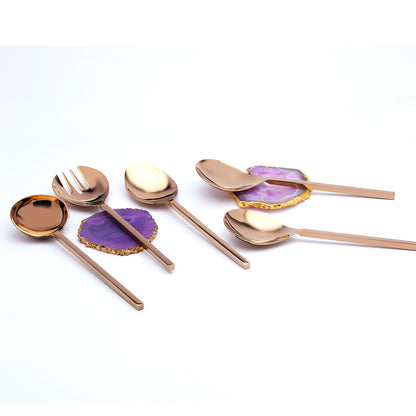 Aura Rose Gold server set of 5