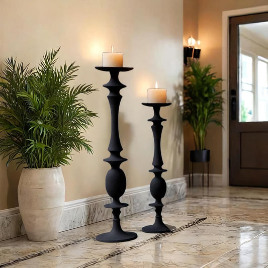 Black Candle Holder Set of 2