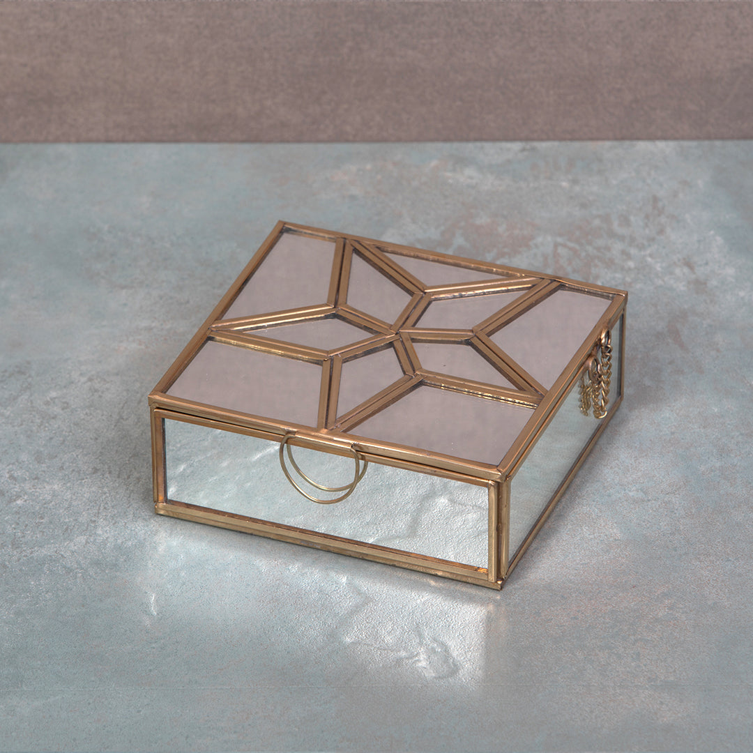 Large Mirror Box Handmade Brass Mirror Box - Buy Canisters Online India