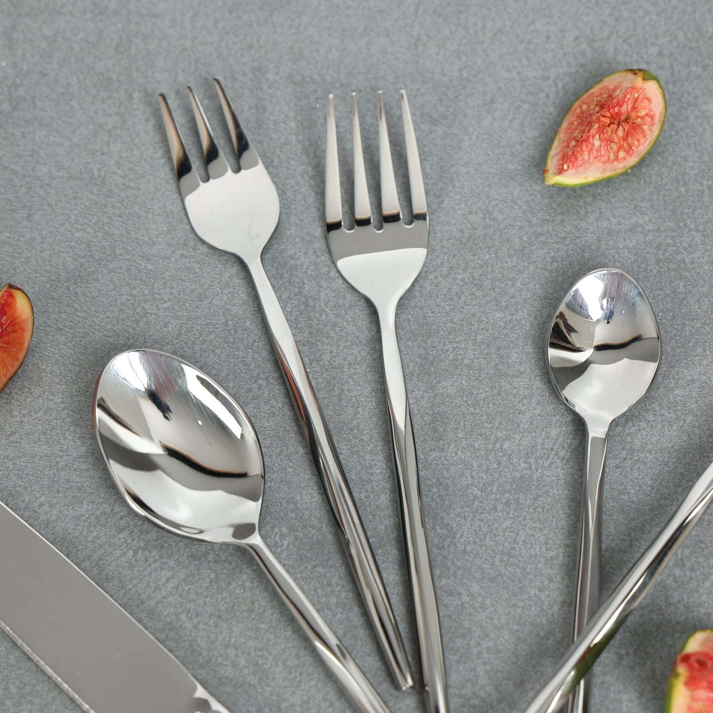 Diamond cut fruit fork-set of 6