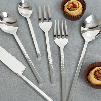 Hammer cut Nickle baby dessert spoon-set of 6
