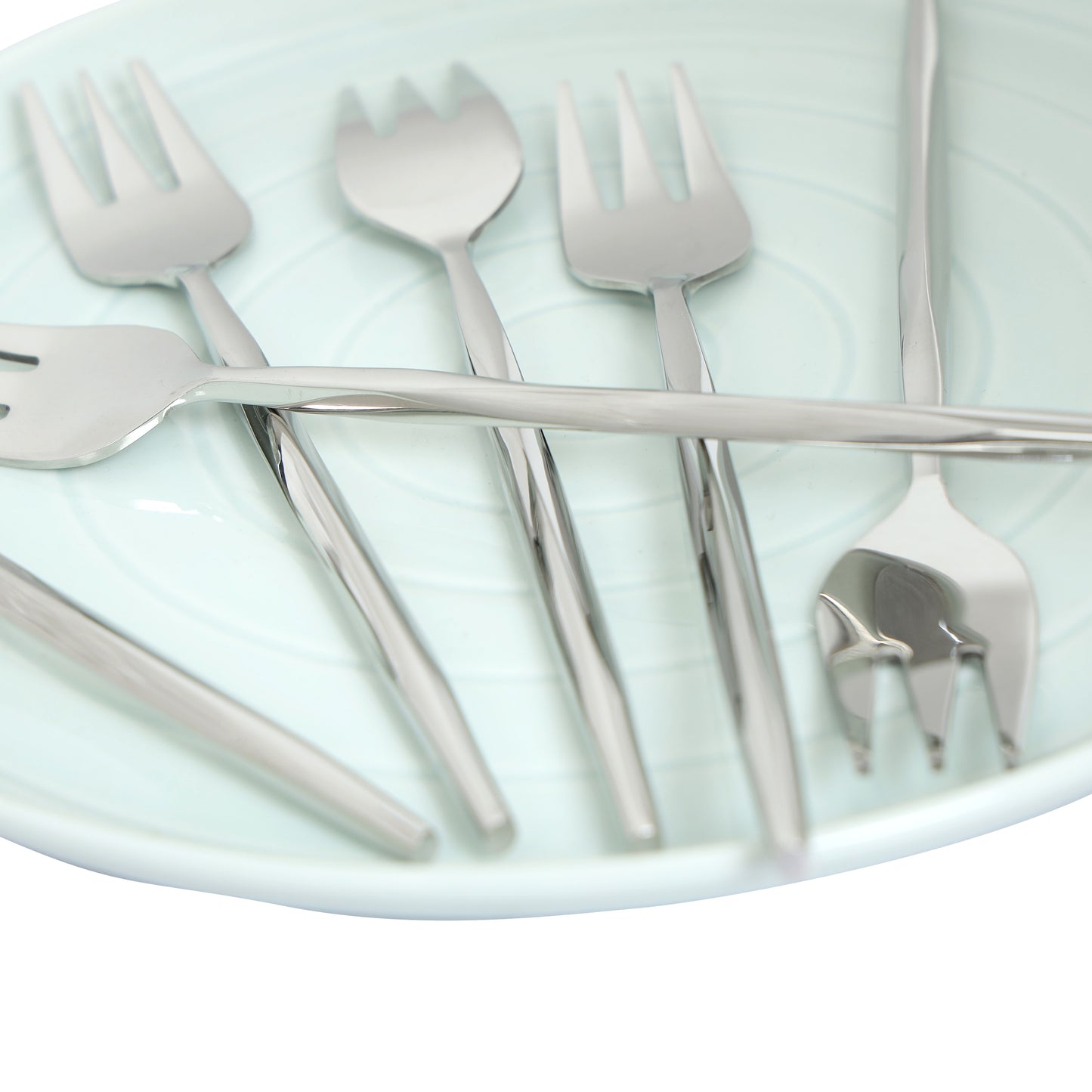 Diamond cut fruit fork-set of 6