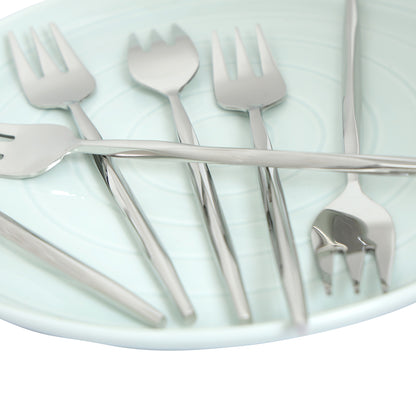 Diamond cut fruit fork-set of 6