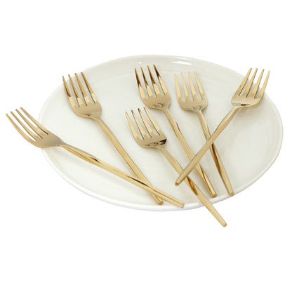 Diamond cut gold dinner fork-set of 6