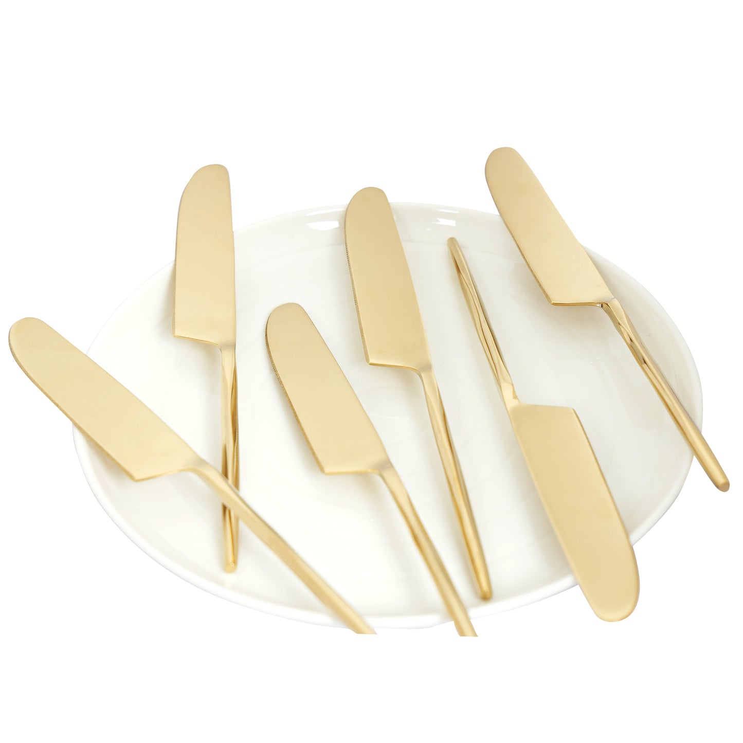 Diamond cut gold dinner knife-set of 6