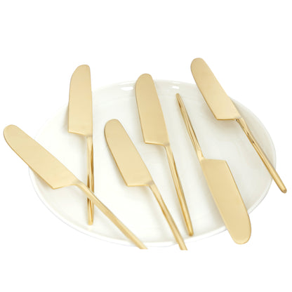 Diamond cut gold dinner knife-set of 6