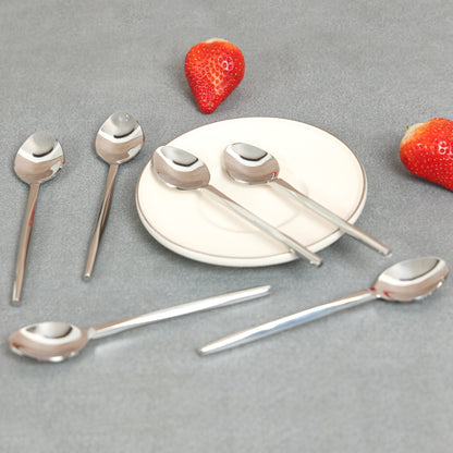 Diamond cut baby dessert spoon-set of 6