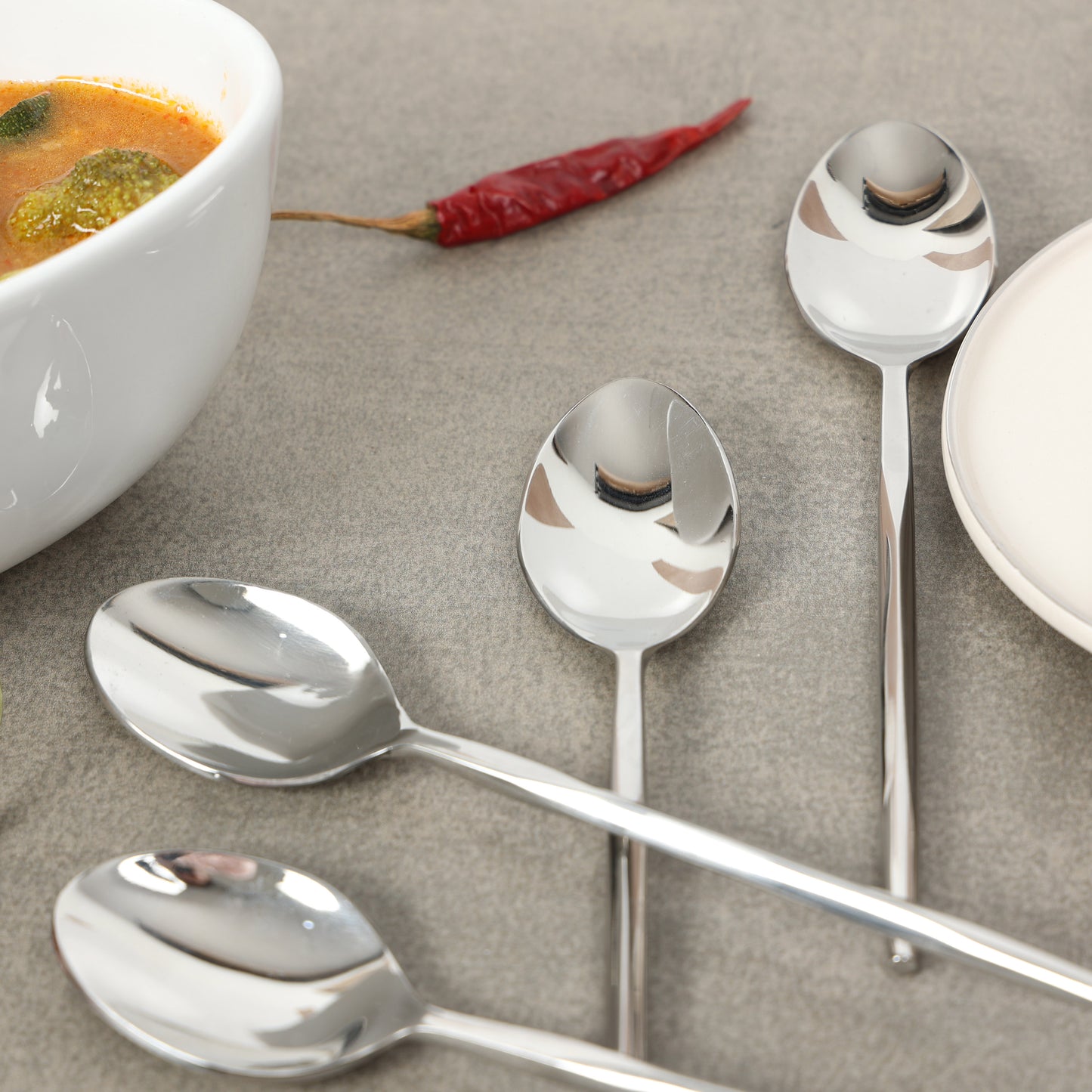 Diamond nickle dinner spoon-set of 6