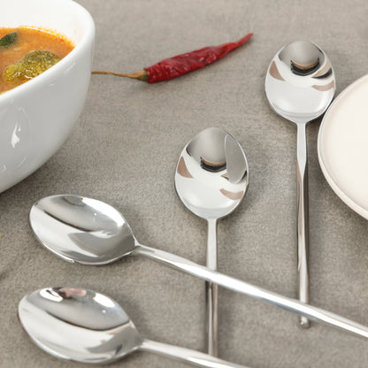 Diamond nickle dinner spoon-set of 6