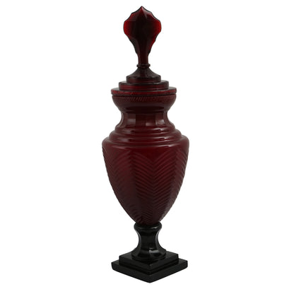 Hand Cut Glass Small Decorative Urn 