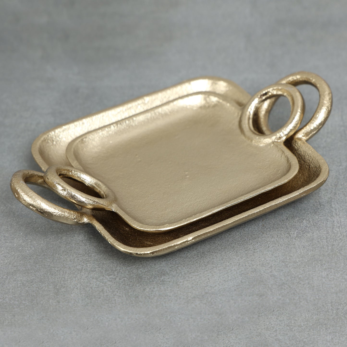 Gold Alloy Platter Set of 2